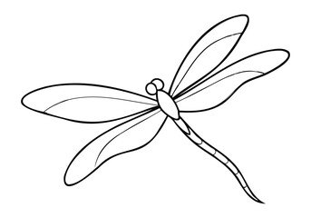 Poster - Continuous Line Art of a Dragonfly in Flight – Elegant Nature Vector