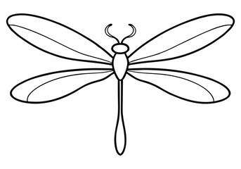 Poster - Continuous Line Art of a Dragonfly in Flight – Elegant Nature Vector
