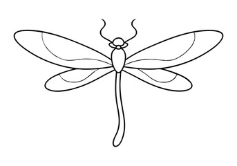 Poster - Continuous Line Art of a Dragonfly in Flight – Elegant Nature Vector