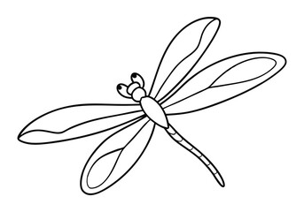 Poster - Continuous Line Art of a Dragonfly in Flight – Elegant Nature Vector
