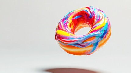 Poster - A Colorful Swirled Donut-Shaped Abstract Object