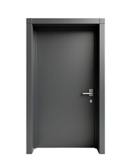 Poster - Black metallic door frame isolated on a white background, perfect for architectural or industrial design themes.
