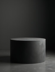 Poster - Black stone podium showcases modern minimalist design in a sleek product presentation setting.