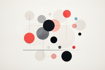 Poster - Intricate composition of intersecting circles in diverse colors for a minimalist optical lens effect