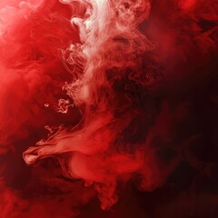 Poster - Vibrant swirls of red smoke creating a captivating atmosphere in abstract art