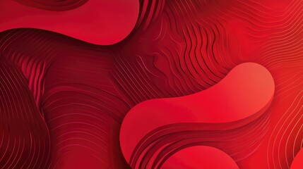 Poster - Dynamic red waves a visual exploration of fluid motion and vibrant energy