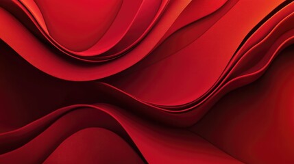 Poster - Dynamic flow of red waves an abstract exploration of color and form in design