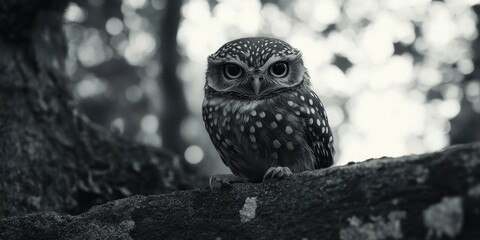 Wall Mural - Owl on Tree Branch