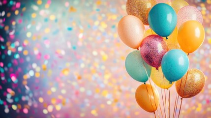 Celebrate life's joyful moments with colorful balloons and festive confetti for every occasion