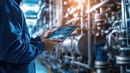 Poster - Digital Tablets Used by Engineers in Industrial Settings