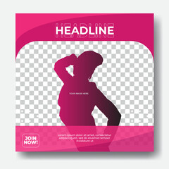 Wall Mural - Square banner template for social media, unique design template for fashion poster design