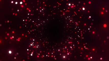 Wall Mural - Abstract shimmering particles in deep rose red hues, creating mesmerizing bokeh effects, seamless loop of glittering sparkles, Valentines Day background, festive celebration atmosphere.