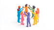 © ink drop - Colorful plasticine team of people working together. Business teamwork and community