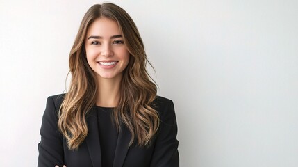 Wall Mural - Confident Businesswoman Smiling in Professional Attire