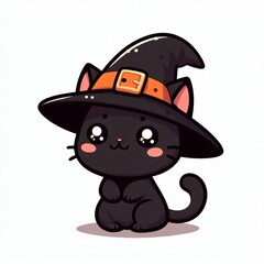 Halloween Cat in a Witch Hat