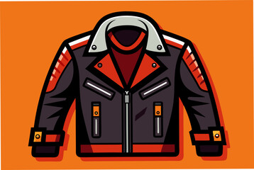 Wall Mural - Biker Jacket vector art illustration