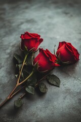 Poster - Three Red Roses Table Decoration