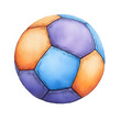 © stockpro - Colorful soccer ball with different panels on a transparent or white isolated background