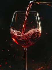 Poster - Poured Red Wine Glass