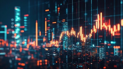 Poster - Abstract Stock Market Finance Concept with Data Visualization