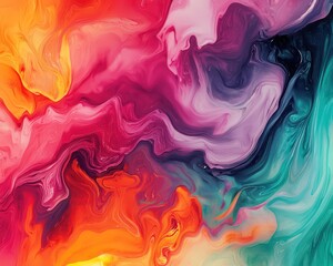 Wall Mural - abstract blend bold colors with soft, smooth transitions