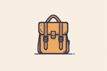 Aufkleber - This backpack icon features clean lines and a minimalist design, capturing the essence of adventure and exploration effortlessly. Generative AI