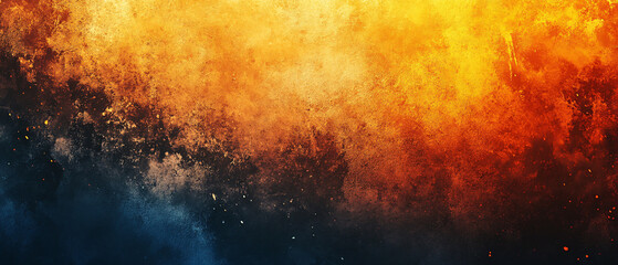 Poster - abstract orange and blue grunge texture background
