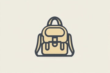 Aufkleber - A minimalist backpack design showcases simple lines, embodying the spirit of adventure and the desire for exploration. Generative AI