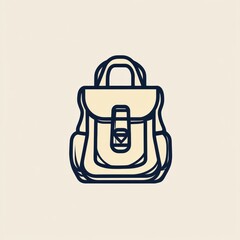 Aufkleber - This simple backpack icon features clean lines, symbolizing adventure and exploration in a stylish and modern way. Generative AI