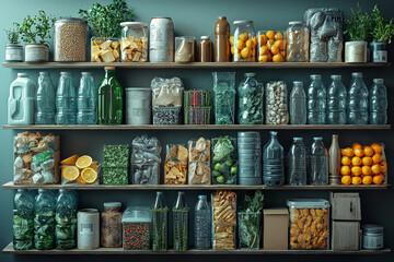 Poster - a sustainable packaging initiative by a major corporation, reducing plastic waste and environmental 
