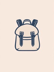 Fototapete - This graphic features a simple backpack icon with clean lines, evoking a sense of adventure and a desire for exploration. Generative AI