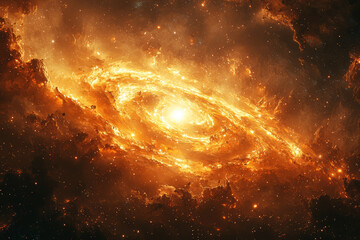 Poster - a star exploding into a galaxy, representing the birth of an entire universe from one single event. 