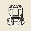 © Анатолий Сав - This minimalist backpack icon symbolizes a spirit of adventure, perfect for activities like hiking, camping, or travel in nature. Generative AI