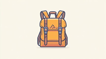 Aufkleber - This clean, minimalist backpack icon represents a passion for adventure and exploration in various outdoor environments. Generative AI