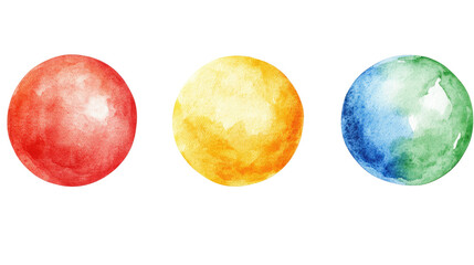 Poster - Colorful Watercolor Circles Collection on a Transparent Background Generative AI