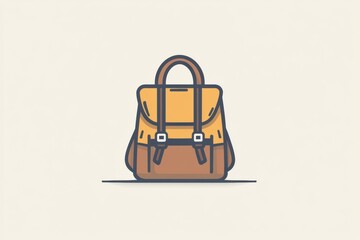 Aufkleber - This backpack icon features a minimalist design that conveys the spirit of adventure and a love for exploration, perfect for travel themes. Generative AI