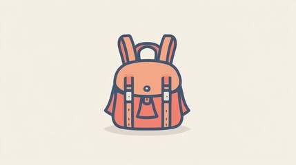 Fototapete - The design showcases a clean, minimalistic backpack, evoking a sense of adventure and the spirit of exploration in every journey. Generative AI