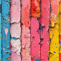 Wall Mural - cascading layers of paint in a colorful abstract featuring thick textures and vibrant splashes