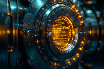 Aufkleber - a locked digital vault, representing the importance of data encryption in protecting sensitive infor