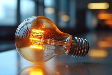 A lightbulb flickering out, symbolizing the volatility and instability of energy supplies. Concept of energy shortage.