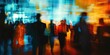 © kwanchaift - Blurred figures at a corporate event, with abstract background elements and soft, ambient lighting.
