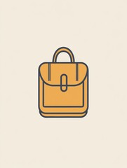 Aufkleber - This icon features a clean, simple backpack design, representing the spirit of adventure and exploration in an unembellished style. Generative AI