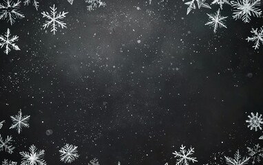 Poster - snowflakes gently falling against a dark background, creating a wintery atmosphere filled with delic