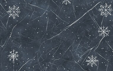 Poster - winter-themed background with delicate snowflakes against a dark textured surface creating a serene 