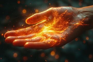 Poster - a divine hand splitting darkness with light, symbolizing the creation of day and night. concept of c
