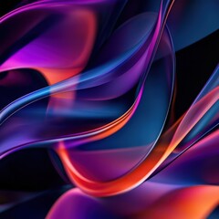 Wall Mural - fluid abstract motion with curving lines and gradient transitions in vivid colors
