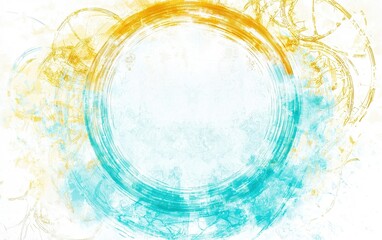 Poster - Abstract circular design featuring blue and orange hues on a textured background perfect for creative projects and digital artwork