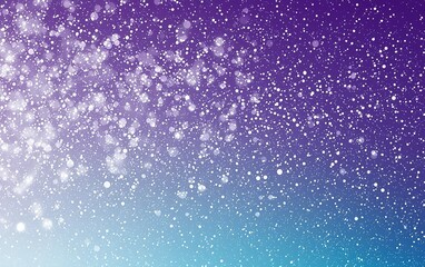 Poster - sparkling snowflakes gently fall against a gradient purple to blue background during winter, creatin