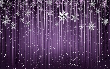 Poster - purple winter wonderland with falling snowflakes creating a magical atmosphere during the holiday se