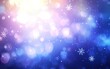 © BYAI - Beautiful winter background with softly falling snowflakes on a colorful blue and purple backdrop
